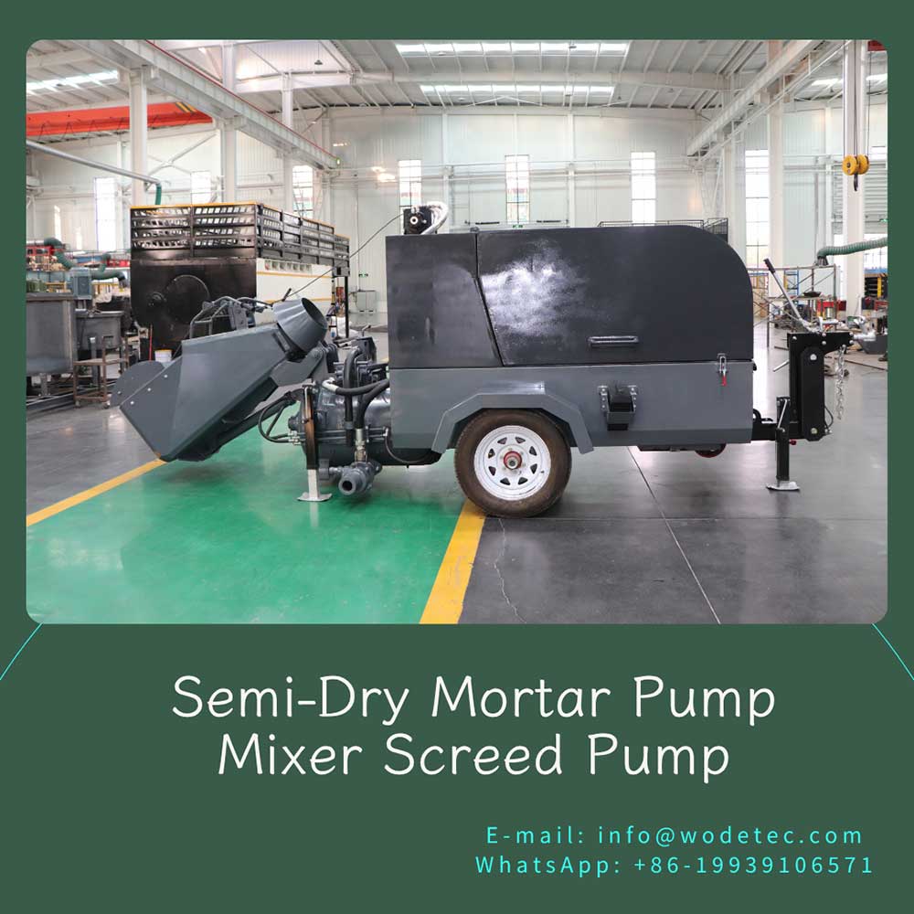 Semi-dry mortar pump mixer screed pump